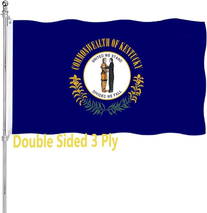 ARSOF Kentucky State Flag 3x5 Outdoor Double Sided KY State Flag Heavy Duty Vivid Colors State of Kentucky Flags 3 Ply with Durable Canvas Header and 2 Brass Grommets - Image 1