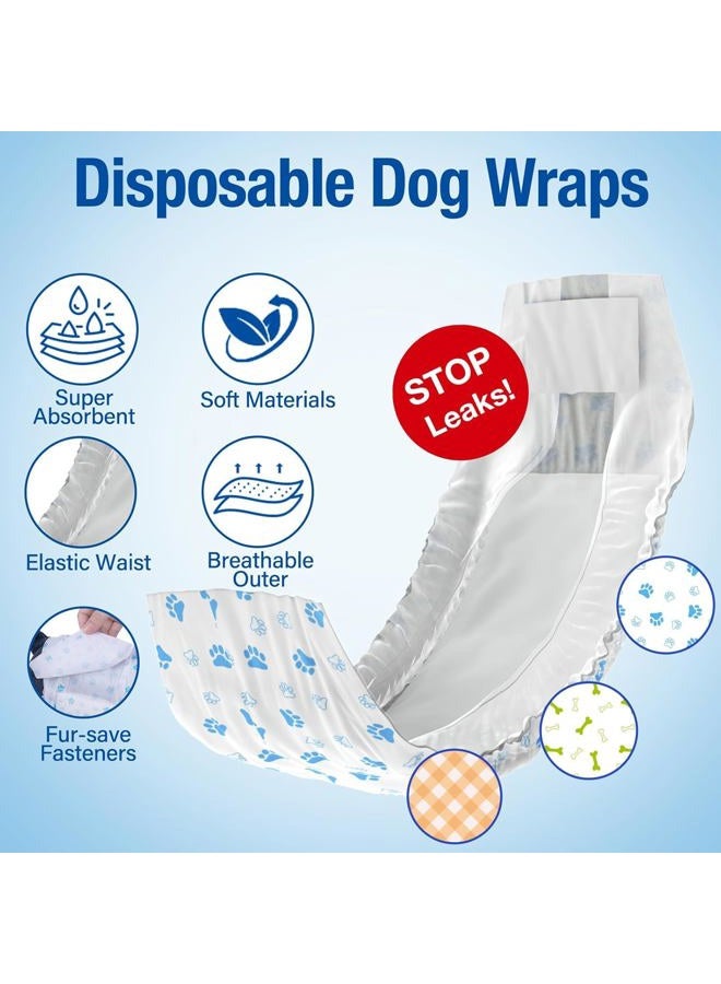 Pet Soft Dog Diaper Male Disposable Male Diaper Male Male Nappies Super Absorbent and Leakproof (M, 48) - Image 3