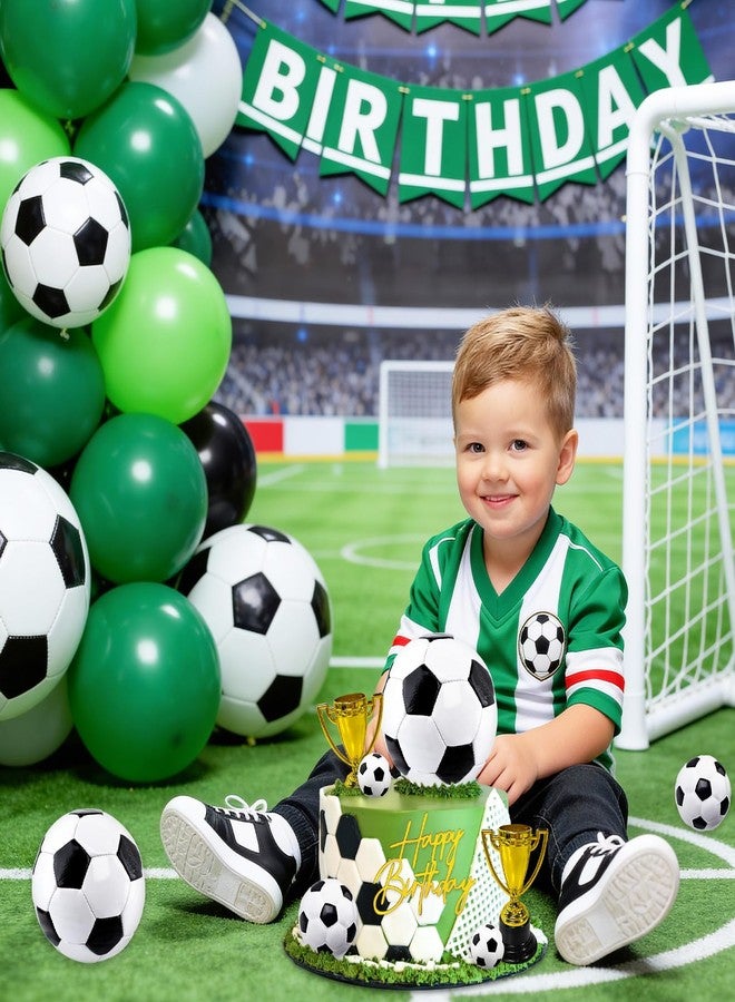Morofme 8pcs Soccer Ball Cake Toppers Large Soccer Cake Decorations Mini Soccers Cupcake Topper Happy Birthday Topper Trophies Decor Footballs Cake Toppers for Soccers Themed Birthday Party Supplies - Image 3