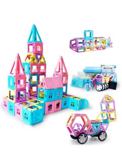 Magblock 102 Piece Magnetic Tiles Toys For 3 4 5 Year Old Girls Boys, Castle Magnet Toy Building Block For Kids Toddlers, Magnetic Blocks Montessori Stem Toys For Toddler Girls Gifts  - Image 1