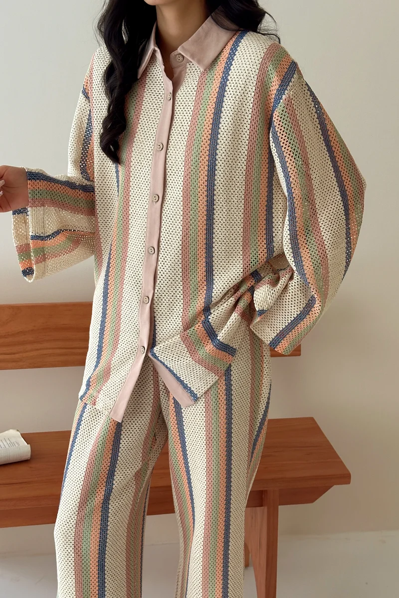 هاسال Crochet Two Piece Suit