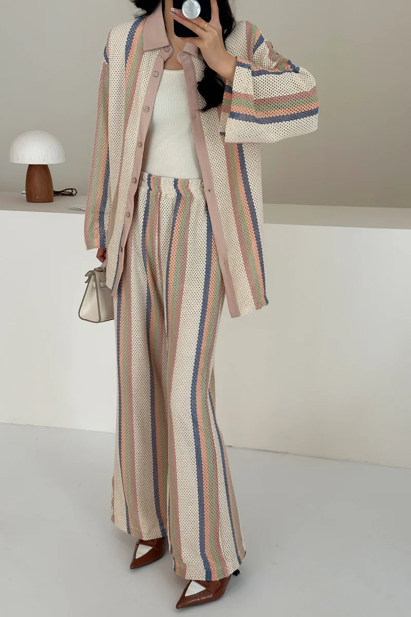 Hassal Crochet Two Piece Suit