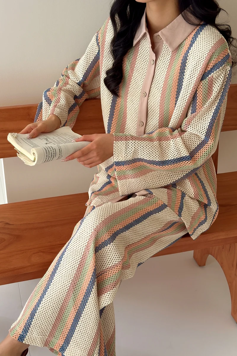 Hassal Crochet Two Piece Suit
