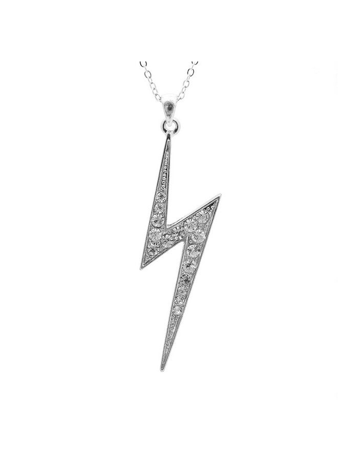 SpinningDaisy Crystal Flash Lightning Necklace (Silver Plated) - Image 1