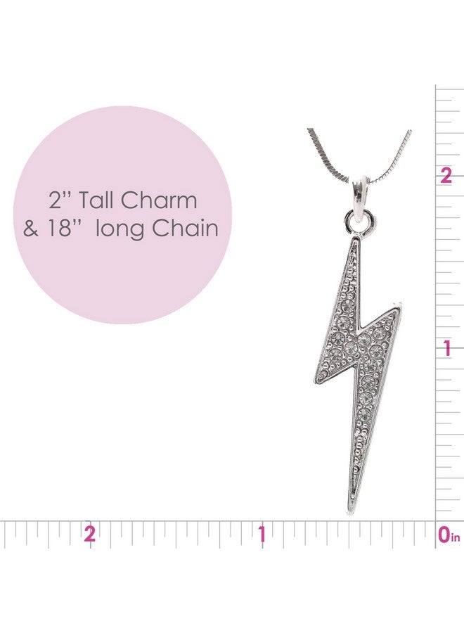 SpinningDaisy Crystal Flash Lightning Necklace (Silver Plated) - Image 4