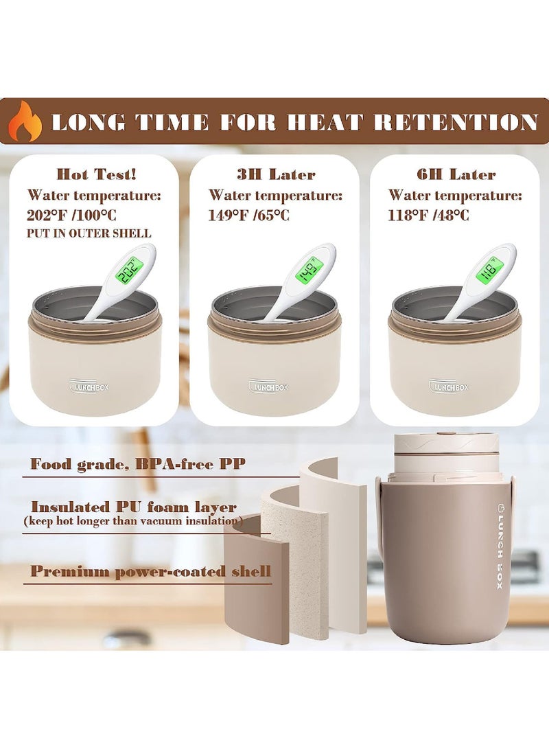 روك بو الفولاذ المقاوم للصدأ العزل الحراري الغداء مربع ، مربع الغداء المحمولة العزل الحراري ، مع كيس ، الكبار ، والأطفال يمكن أن كومة الفولاذ المقاوم للصدأ الغذاء الحاويات ( 2 * 420ml + 1 * 550ml + 1 * الغداء برميل ) - Image 3