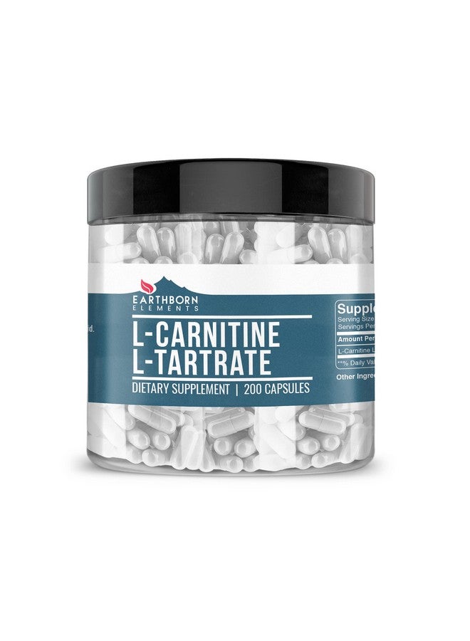 Earthborn Elements L-Carnitine Tartrate, 200 Capsules, No Magnesium or Rice Fillers, No Additives, Gluten-Free, Undiluted - Image 1