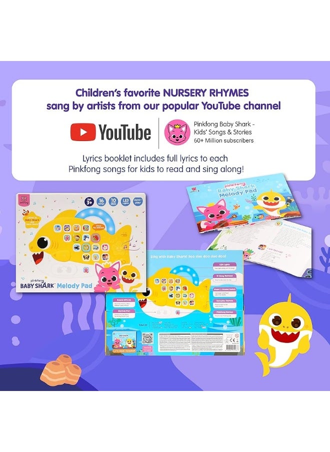 Pinkfong - Baby Shark Melody Pad Sound Pad | Baby Shark Toys, Baby Shark Books | Learning & Education Toys | Interactive Baby Toys for Toddlers 1-3 | Gifts for Boys & Girls - Image 1