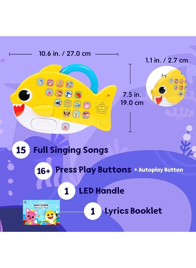 Pinkfong - Baby Shark Melody Pad Sound Pad | Baby Shark Toys, Baby Shark Books | Learning & Education Toys | Interactive Baby Toys for Toddlers 1-3 | Gifts for Boys & Girls - Image 1