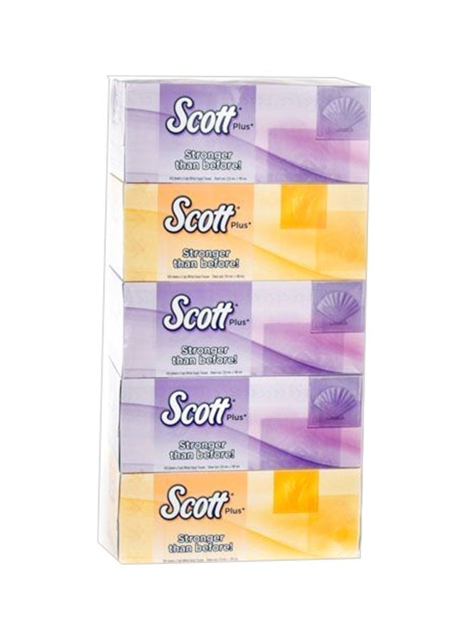 Scott Plus 2 Ply Facial Tissues, 160 Pcs, Pack Of 5, 5X160'S 