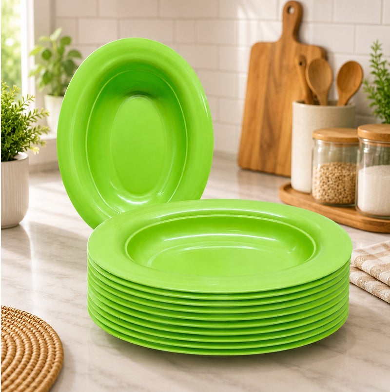 Plastic Serving Platter 12pcs Green - Image 1