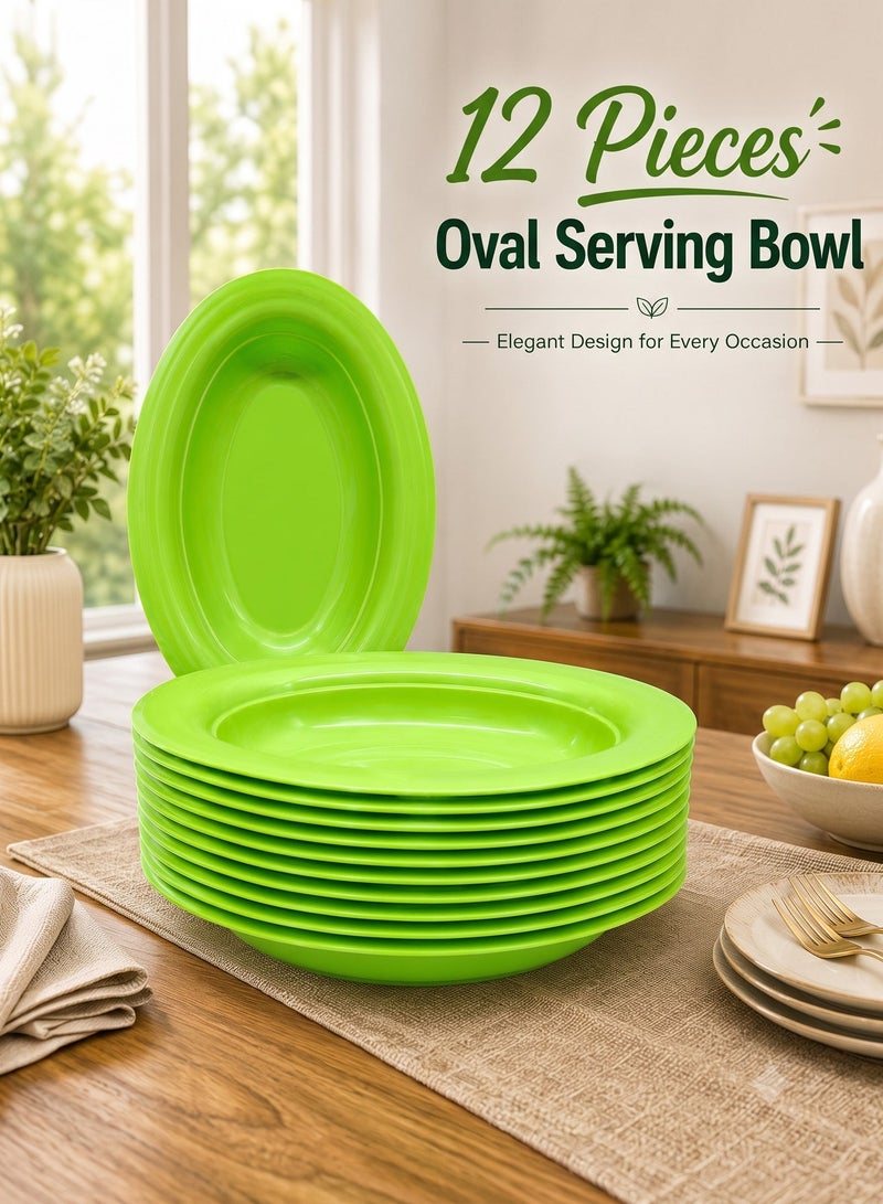 Plastic Serving Platter 12pcs Green - Image 5