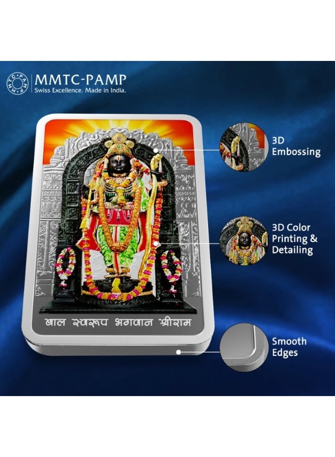 KHUSHBOO JEWELS MMTC - PAMP 50 GRAMS 999 SILVER RAM LALLA BAR - Image 5