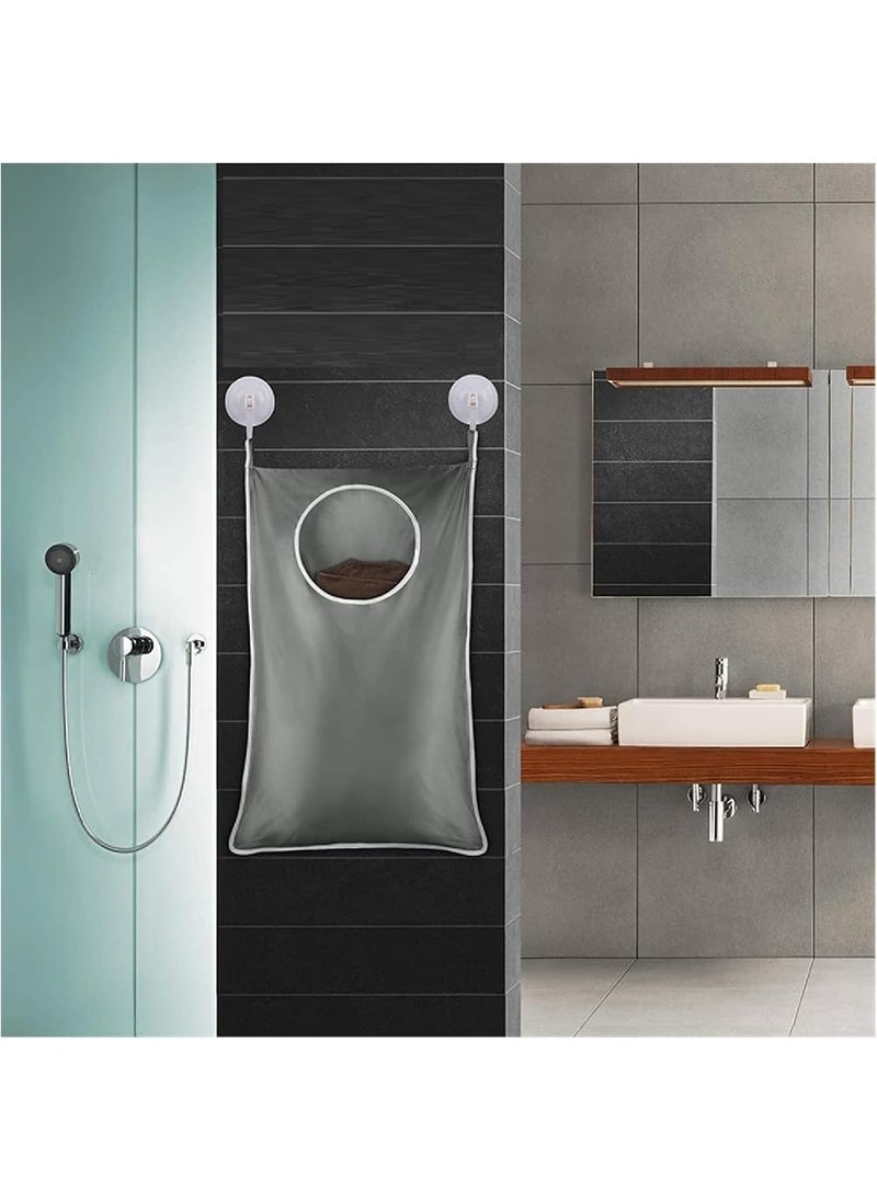 Prostuff.in Prostuffin Hanging Laundry Hamper Bag Door Hanging Organiser with 2 PCs Suction Cup Hooks Wall Hanging Storage Bag for Holding Dirty Clothes and Saving Space Bedroom BathroomMulticolour  - Image 5