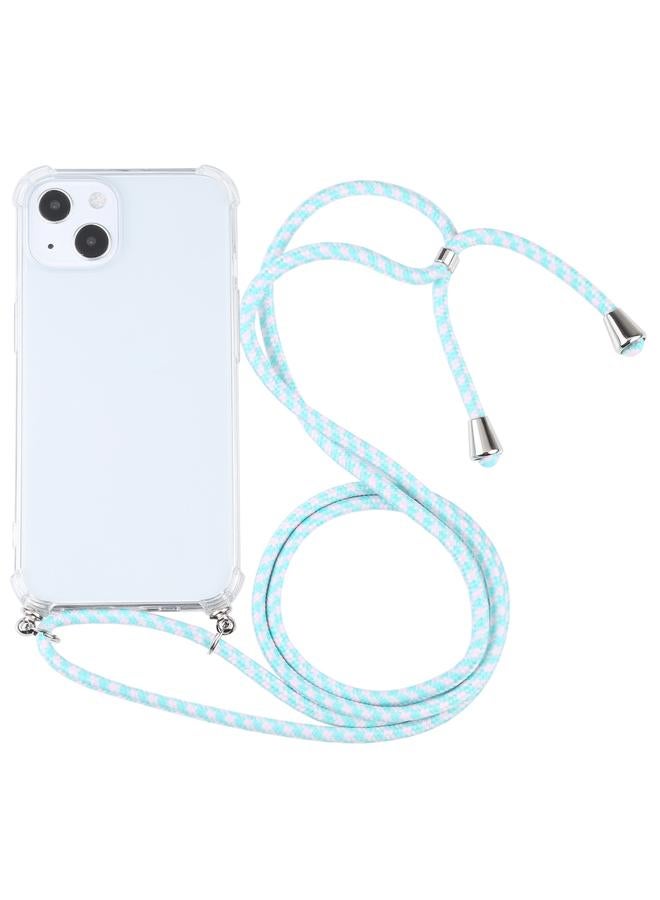 اس-توب جراب لهاتف iPhone 13 mini، جراب واقٍ شفاف مقاوم للصدمات من مادة TPU بأربع زوايا مع حبل - Image 1