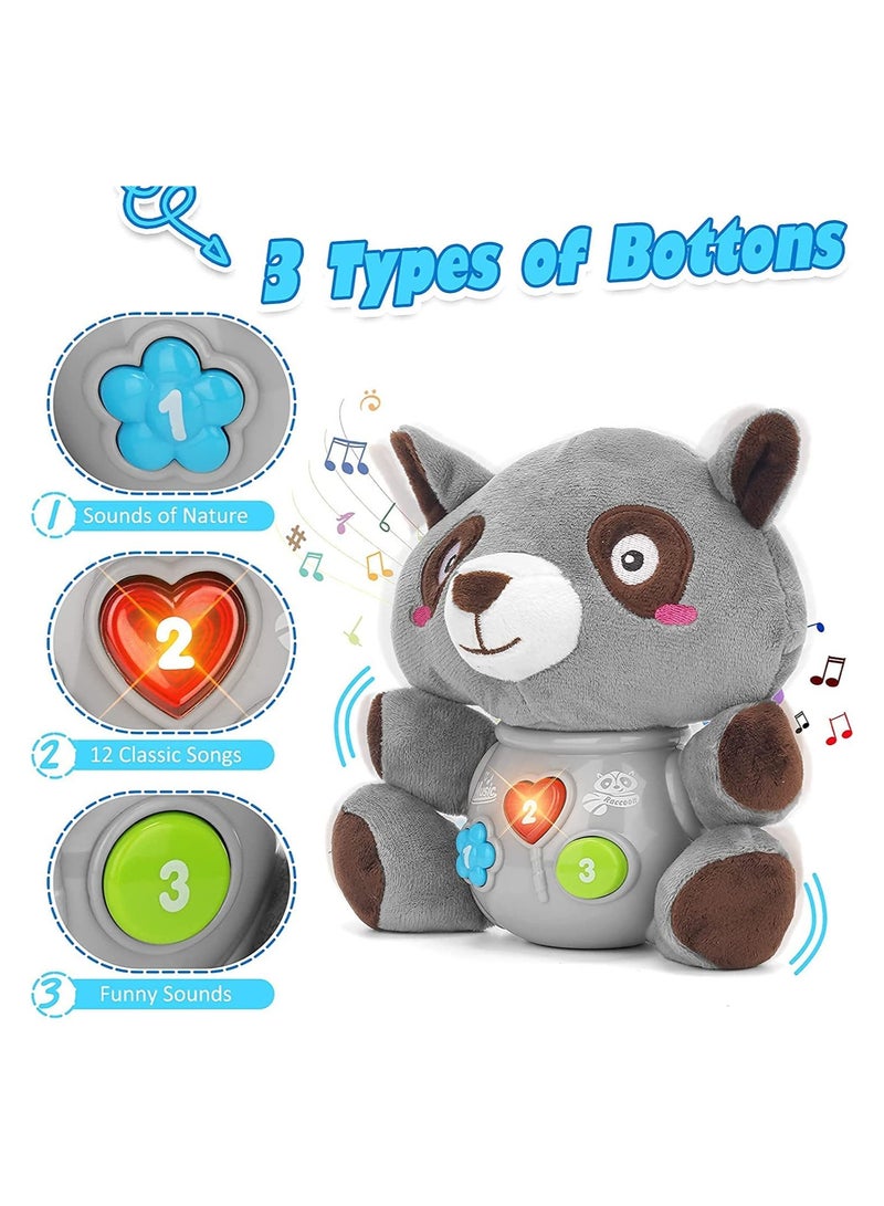 SYOSI Musical Baby Toys, Plush Toy, Music Sound and Light Comfort Toys Newborn Baby Prenatal Education Plush Toys to Lull Sleep 0-1-3 Educational Toys Lullabies, Music Cute Bear Plush Baby Toy - Image 4