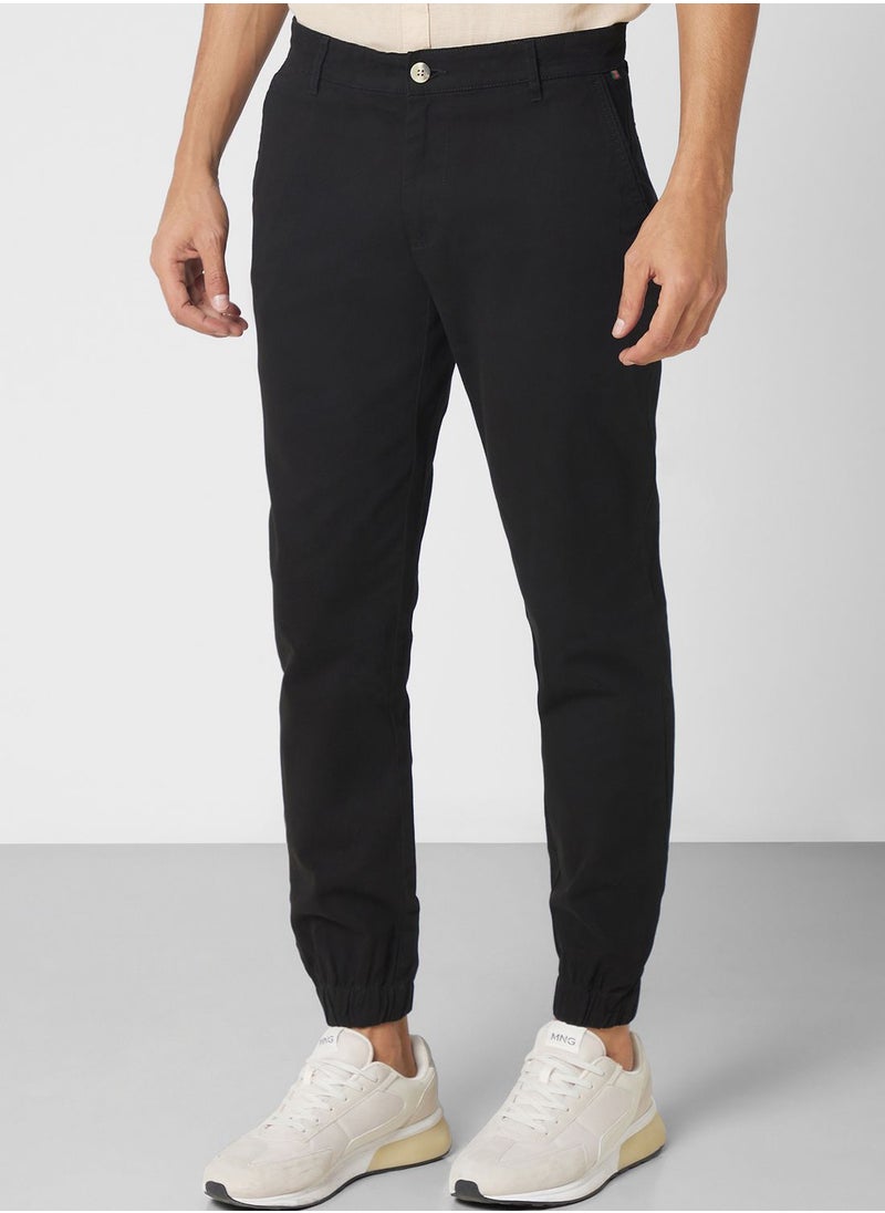Thomas Scott - Men Blue Easy Wash Regular Fit Sustainable Chinos Trousers - Image 1