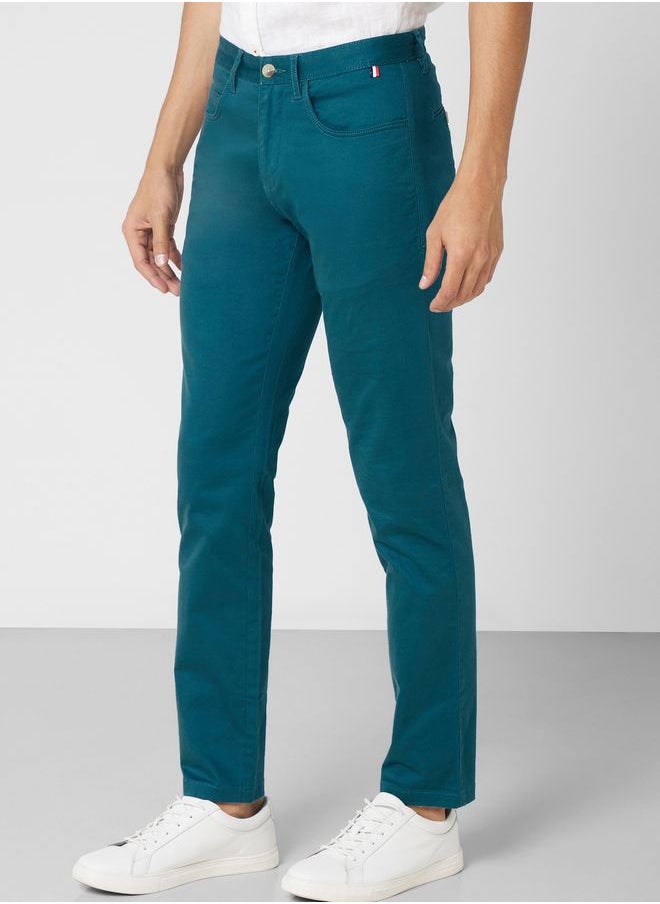 Thomas Scott - Men Blue Easy Wash Regular Fit Sustainable Chinos Trousers - Image 1