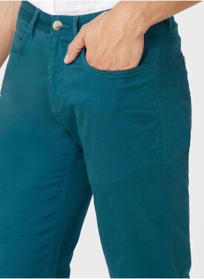 Thomas Scott - Men Blue Easy Wash Regular Fit Sustainable Chinos Trousers - Image 1
