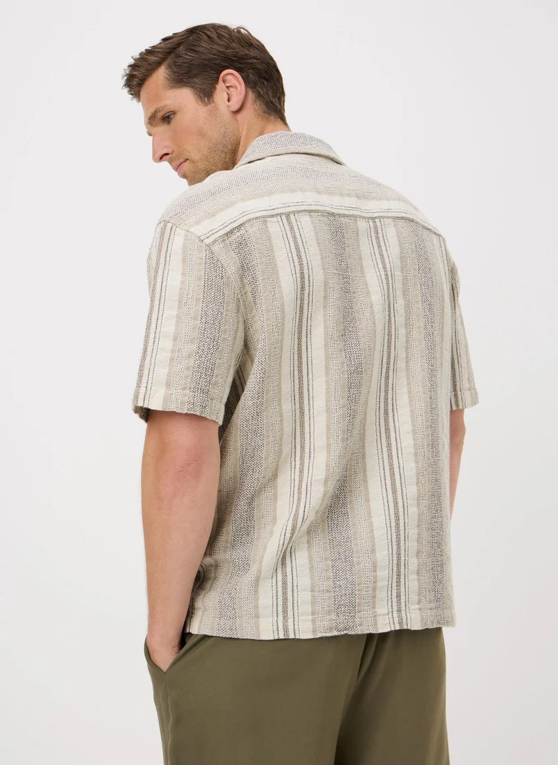 ماتلان Stone Stripe Texture Dobby Shirt