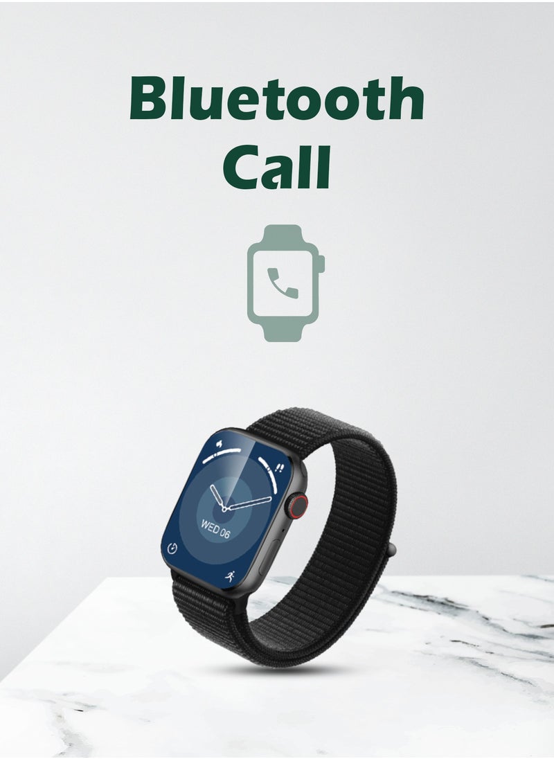 GREEN LION - Active SE Smart Watch 2.01" IPS Display, 10 Days Stand By, Full Square Display, Bluetooth Call, Multiple NFC, Magnetic Charger, IP67 Water Resistant & Comfort Wear with Double Tap Function - Black - Image 1