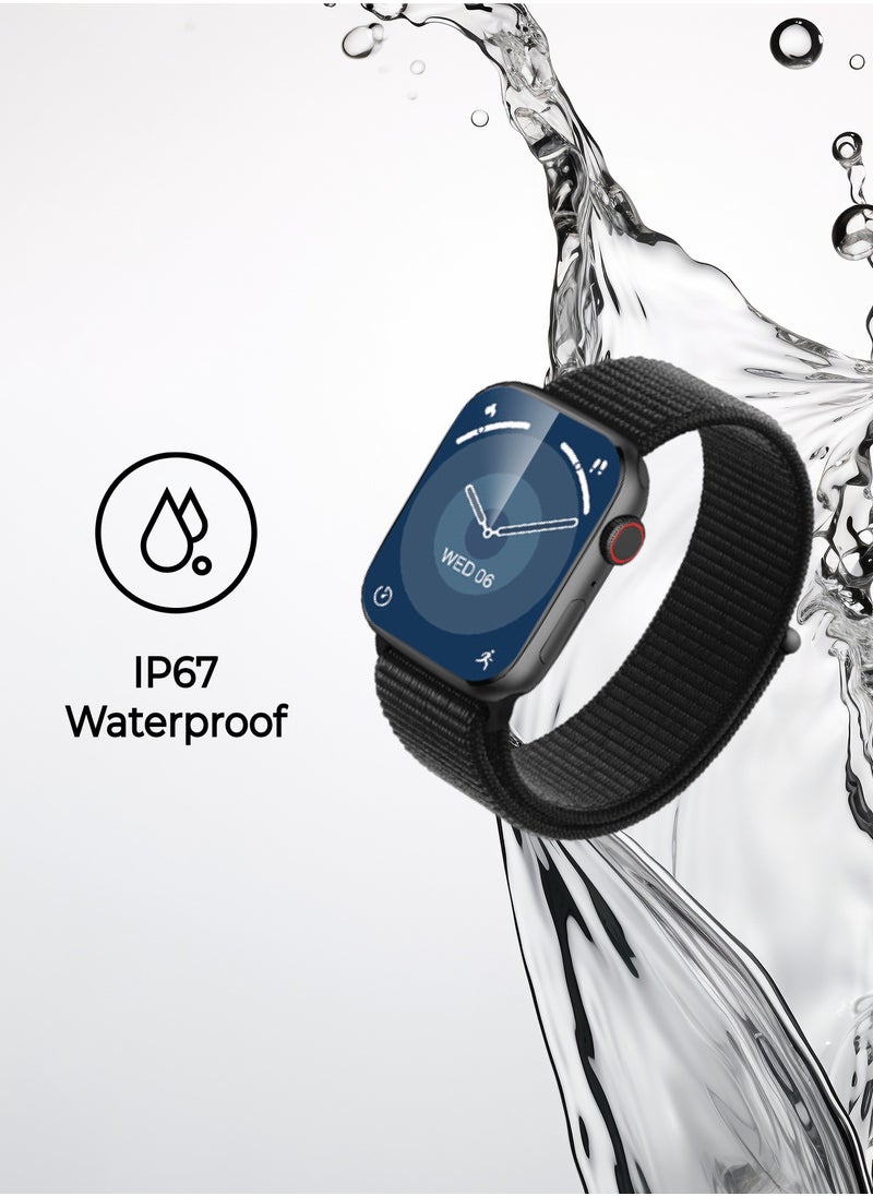 GREEN LION - Active SE Smart Watch 2.01" IPS Display, 10 Days Stand By, Full Square Display, Bluetooth Call, Multiple NFC, Magnetic Charger, IP67 Water Resistant & Comfort Wear with Double Tap Function - Black - Image 1