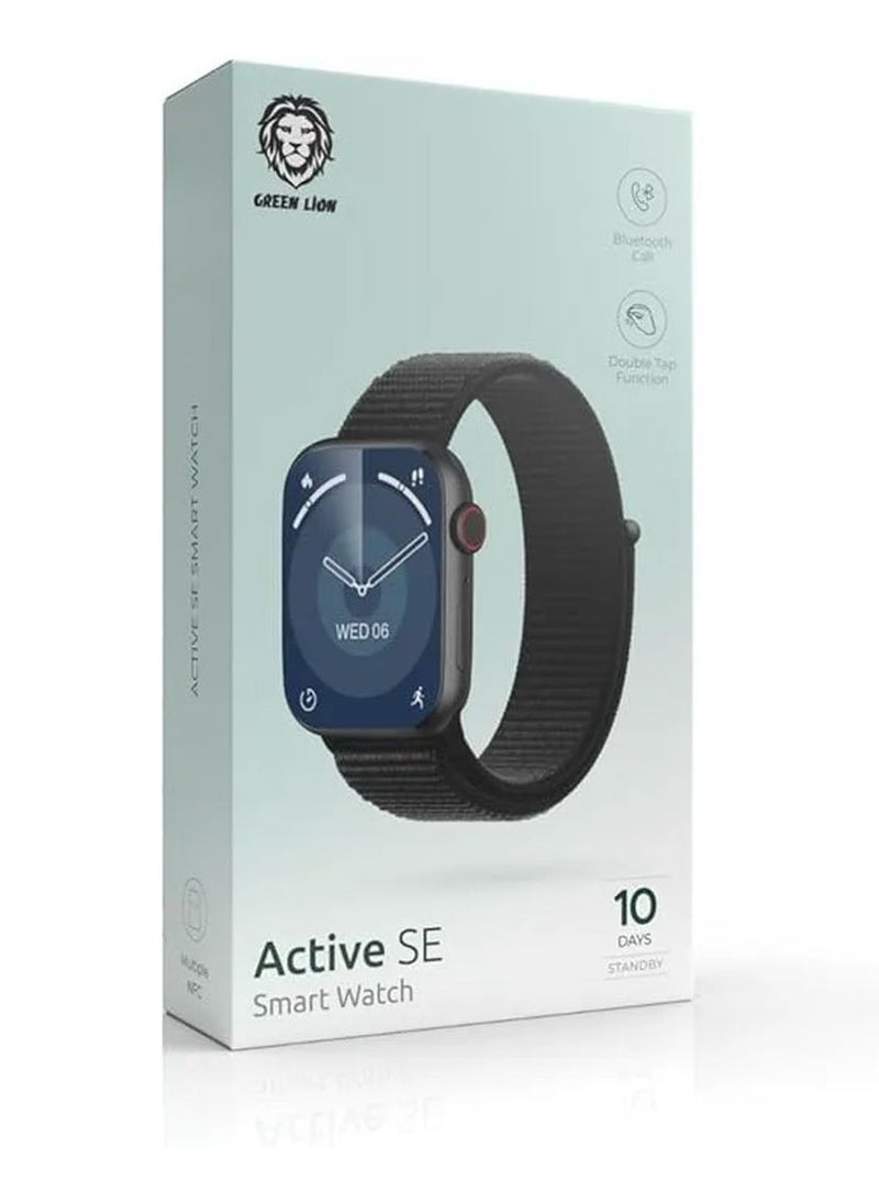 GREEN LION - Active SE Smart Watch 2.01" IPS Display, 10 Days Stand By, Full Square Display, Bluetooth Call, Multiple NFC, Magnetic Charger, IP67 Water Resistant & Comfort Wear with Double Tap Function - Black - Image 1
