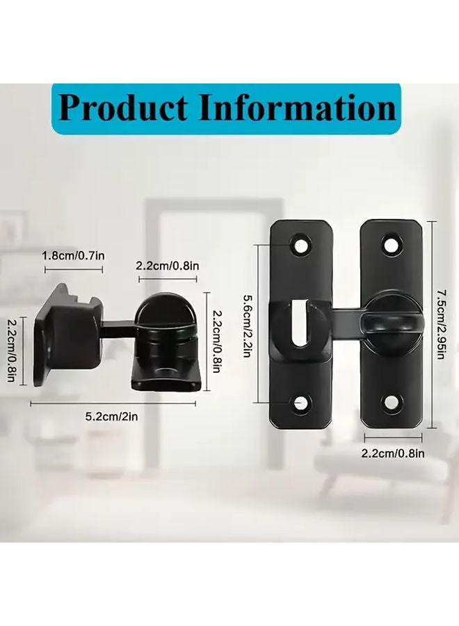 Silvery Sliding Door Latch Lock 90 180 Degree Flip Left Right Hand Installation - Image 5