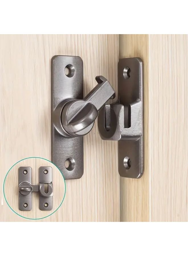 Silvery Sliding Door Latch Lock 90 180 Degree Flip Left Right Hand Installation - Image 3
