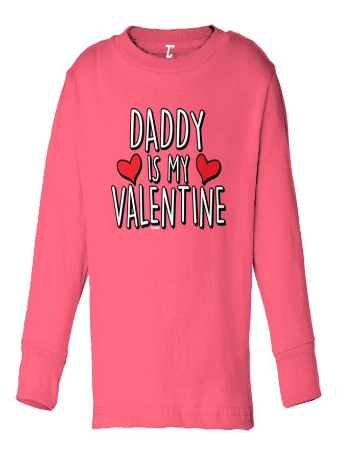 Tcombo Daddy is My Valentine - Cute Cupid Long Sleeve Toddler Cotton Jersey Shirt (Pink, 4T)