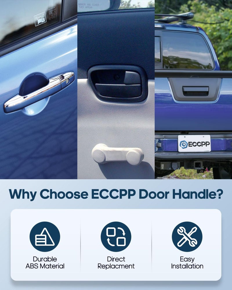 ECCPP مقابض أبواب ECCPP الداخلية للجانب الداخلي للسائق والراكب لسيارة جيب جراند شيروكي 2005-2011 رمادي (4 قطع) - Image 4