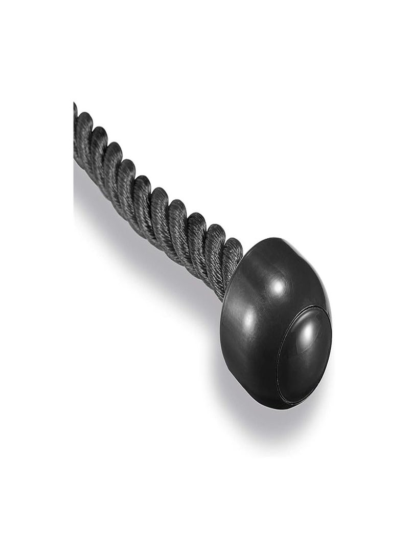 Goolsky حبل ترايسيب ثقيل من جولسكي بطول 27 و 36 بوصة مع خطاف فولاذي مقاوم للصدأ ملحق لآلة اللياقة البدنية حبل نايلون مطلي لجيم المنزل بار دفع سحب ضغط (أسود 27 بوصة) - Image 3