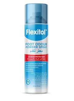 Flexitol Foot Odour Control Powder Spray 24 Hours Protection Absorb Sweat Cool Feet Diabetic Friendly 210 ml 