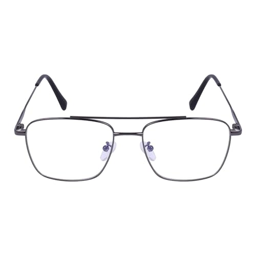 Dervin Blue Light Blocking Blue Cut Zero Power anti-glare Retro Square Eyeglasses, Frame for Eye Protection from UV by Computer/Tablet/Laptop/Mobile (Grey) - Image 2