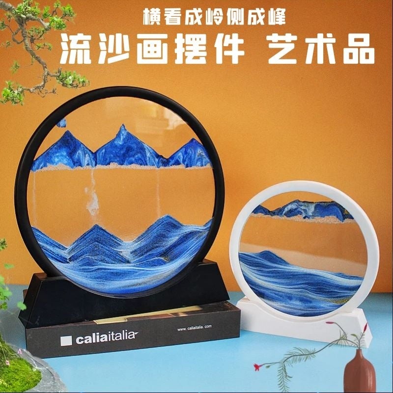 Light Luxury Quicksand Painting Creative Hourglass Decompression Ornaments Tv Wine Cabinet Living Room Decorations Office Desktop Housewarming Gift - Image 3