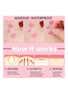 SYOSI Heart-Shaped Pimple Patches for Acne Treatment, Love Heart Acne Spot Patches Pimple Solution Pink Love Heart Patches Spot Patches  with Niacinamide and Hyaluronic Acid for Moisturizing, Blemish Spot  - Image 4
