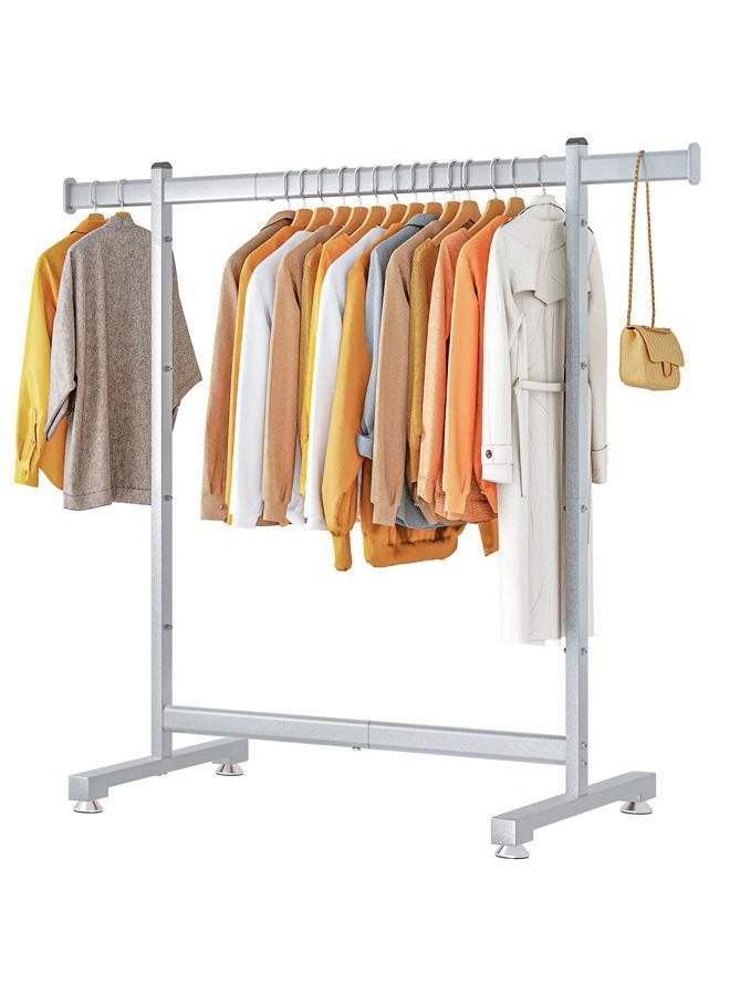 Wiracks Heavy Duty Clothes Rack for Hanging Clothes Clothing Rack 300LBS Portable Clothes Rack 45" L*15" W*66" H Thickened and Widened elliptical Tubes (Silver) - Image 1