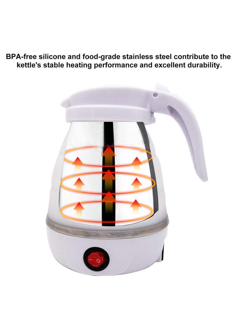 ELTRAZONE Travel Foldable Silicon Water Heater Jug Collapsible Mini Portable Electric Kettle (White) - Image 3