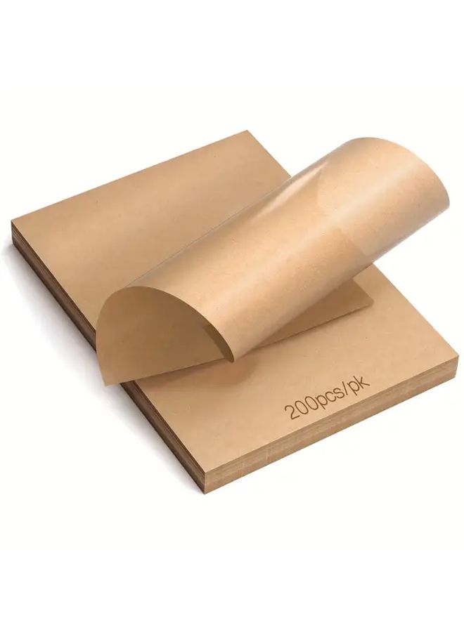 200 Sheets Unbleached Parchment Paper Pre Cut 6x8 Inches Non Stick Baking Sheets Compatible With Oven Air Fryer Microwave Toaster Oven For Bread Cookies Pizza - Image 1