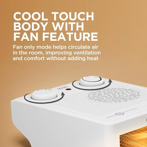 Havells Solace 1500 Watt with PTC Ceramic Heating Element & 2 Heat Setting Room Heater (White & Black) - Image 5