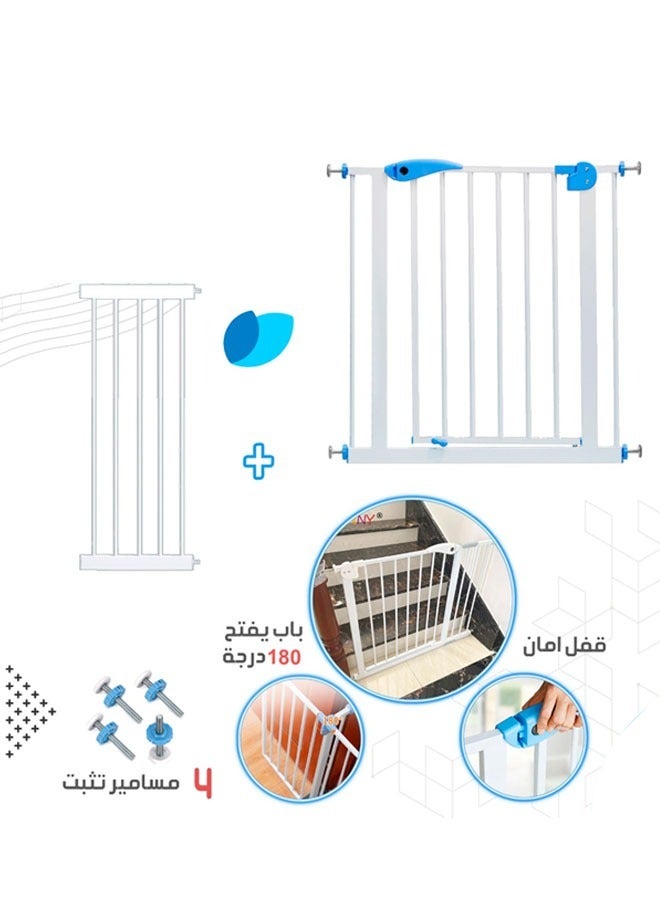 كادي ون بوابات أمان سهلة الإغلاق ، بوابات درج معدنية بيضاء للأبواب - Image 1