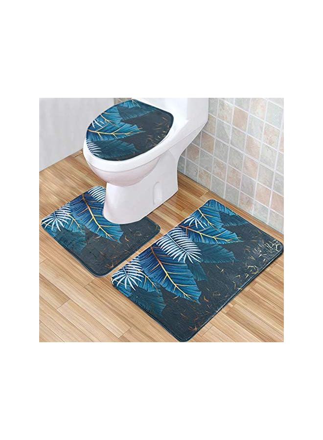 Home Concept -Set Bathroom Anti-Slip Pedestal Rug + Lid Toilet Cover + Bath Mat - Image 1