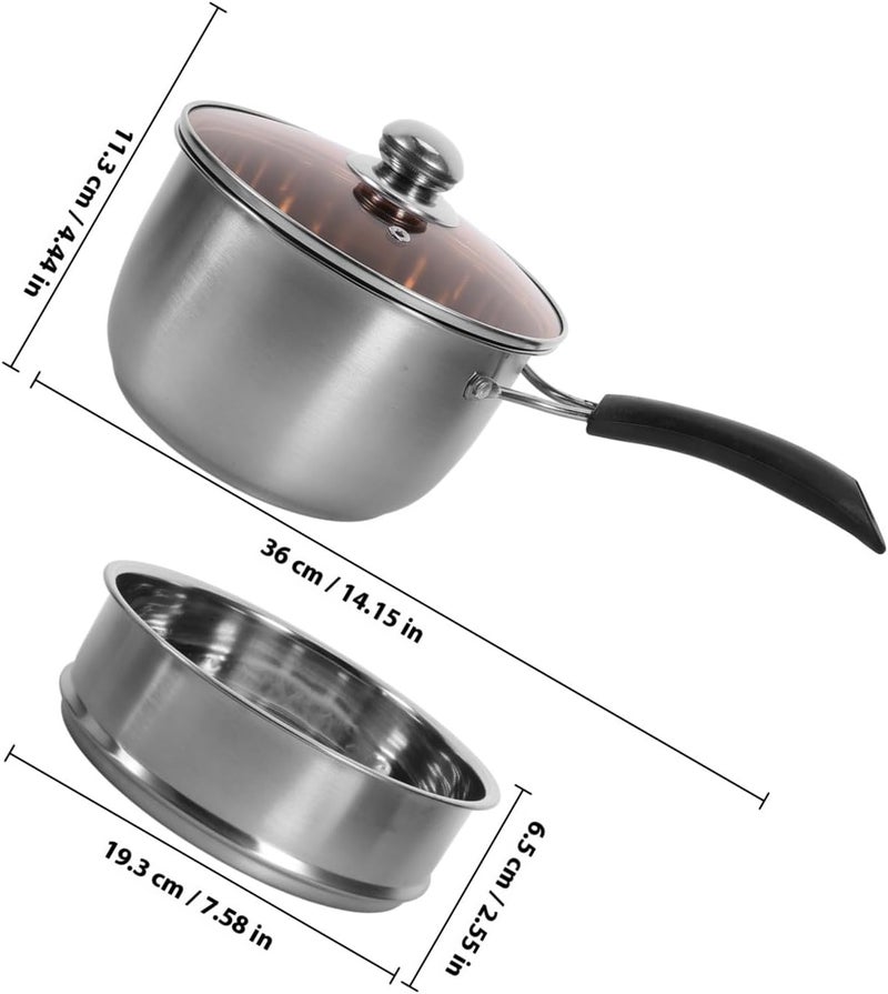 Multi-use upgraded craftsmanship Cabilock Stainless Steel Cooking Pot with Steaming Basket 18cm Double Layer Small Soup Milk Pot Single Handle Saucepan for Home Kitchen Steaming and Boiling Ready goods scheduled ship Major city pickup option Varied available picks High precision lightweight material Post-order arranged dispatch Pre-stock well-packed goods General need oriented design Stain resistant General standard compliant quality Long term use design Upgraded simple practical design Flat working surface Surface safe Season change compatible build Light & heavy use compatible Permanent & temporary usable Standard fit Balanced structure Multi-goal comprehensive design Dispersed regional warehouses Dust tight seal Hot & cold climate compatible Protective coating New residential zone delivery - Image 2