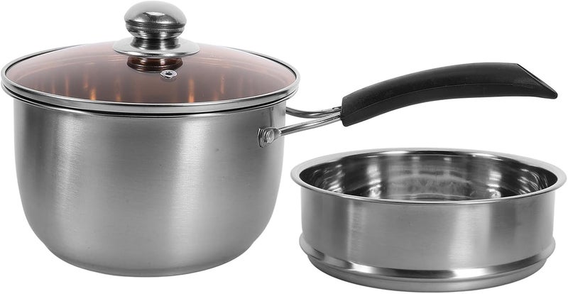 Multi-use upgraded craftsmanship Cabilock Stainless Steel Cooking Pot with Steaming Basket 18cm Double Layer Small Soup Milk Pot Single Handle Saucepan for Home Kitchen Steaming and Boiling Ready goods scheduled ship Major city pickup option Varied available picks High precision lightweight material Post-order arranged dispatch Pre-stock well-packed goods General need oriented design Stain resistant General standard compliant quality Long term use design Upgraded simple practical design Flat working surface Surface safe Season change compatible build Light & heavy use compatible Permanent & temporary usable Standard fit Balanced structure Multi-goal comprehensive design Dispersed regional warehouses Dust tight seal Hot & cold climate compatible Protective coating New residential zone delivery - Image 1