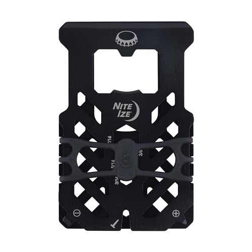 Nite Ize Financial Tool RFID Blocking Wallet - Stainless Steel 10-in-1 Dual-Plated Multi-Tool Wallet - Compact Wallet with Scraper, Bottle Opener, Flat Head Screwdriver & More - Black - Image 2