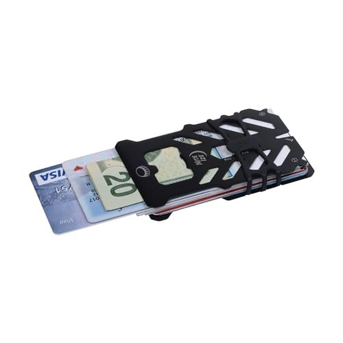Nite Ize Financial Tool RFID Blocking Wallet - Stainless Steel 10-in-1 Dual-Plated Multi-Tool Wallet - Compact Wallet with Scraper, Bottle Opener, Flat Head Screwdriver & More - Black - Image 5