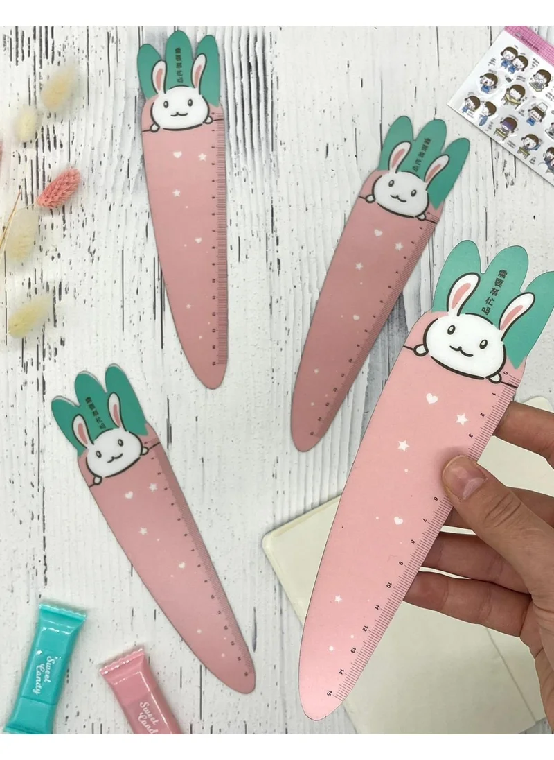 Kağıt Gemi Dükkan Magnetic Cute Rabbit Pink Ruler 1