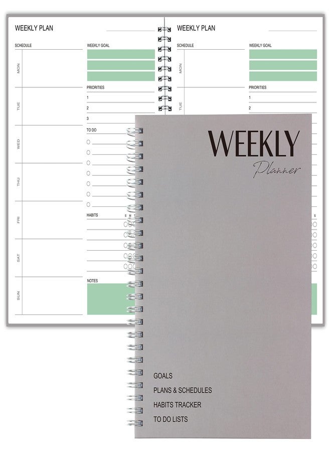 KAICN A5 Weekly To Do Planner Notebook,Weekly Goal To Do List Planner, Priorities, Habit Tracker, Note Page, Fashion Design with Hard Cover and Spiral Binding, 6"x8.5" Office Organization Notebooks - Image 1