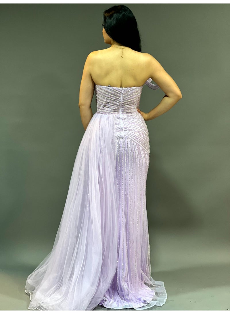 FAIZ COUTURE Elegant Strapless Sweetheart Neckline Designed Evening Gown - Image 3