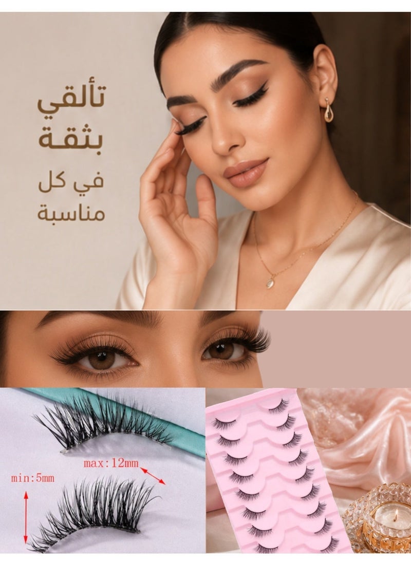 آي شير رموش صناعية نصف عين 10 أزواج – رموش لاصقة طبيعية كثيفة بتأثير كات اي للاستخدام اليومي والمناسبات - Image 2